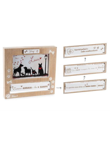 Portafoto Gatti e Cani in Legno con Dedica