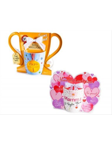 Tazza 300ml con dedica per Mamma Papà - Diamante Rosa