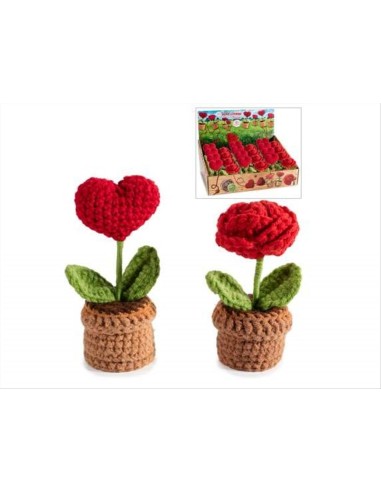 Vasetto con Fiore o Cuore all’Uncinetto Decorativo