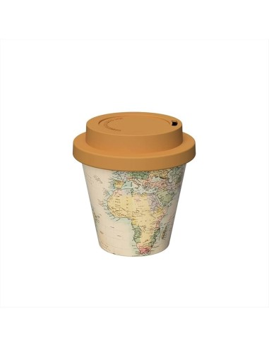 Tazzina da Caffè con Tappo in Silicone 90ml Old Map - In RPET