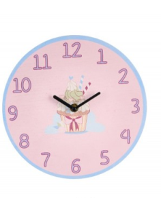 Orologio da parete Cupcake Nuvole di Stoffa | Diamante Rosa