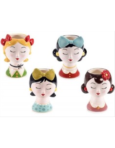 Vaso Portapiante Ragazza alla Moda in Ceramica