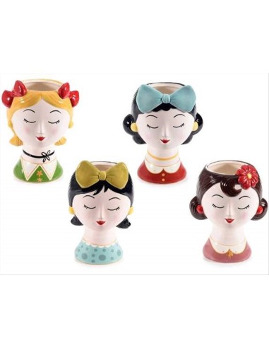 Vaso Portapiante Ragazza alla Moda in Ceramica