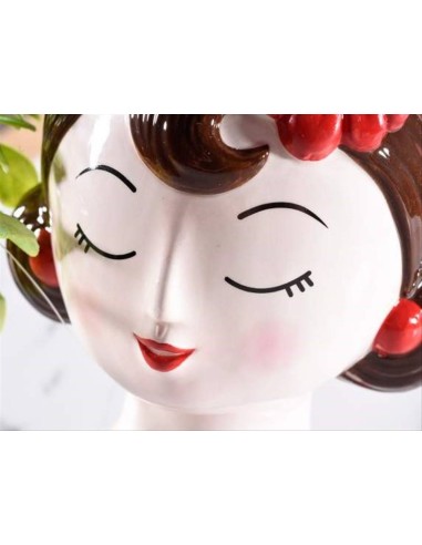 Vaso Portapiante Ragazza alla Moda in Ceramica
