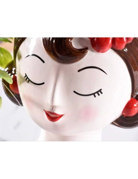 Vaso Portapiante Ragazza alla Moda in Ceramica