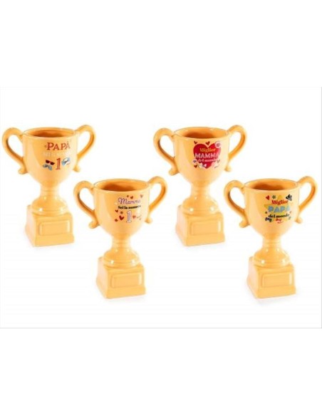 Trofeo Coppa Mamma Papà in Ceramica con Dedica