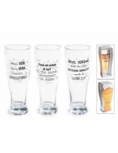 Bicchiere birra 430ml con simpatica scritta - 3 varianti (1pz)