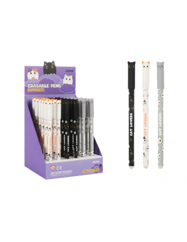 Penna cancellabile con tappo Kawaii - 13 modelli 