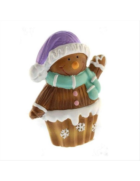 Muffin con Omino di Pan di Zenzero in Ceramica 12cm