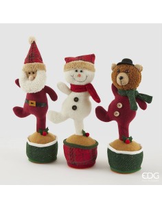 Personaggi natalizi che ballana H41cm Musica e Movimento EDG - 3 varia