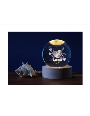 Lampada a Sfera di Cristallo PICCOLA -  FOLLOW YOUR HEART Cuori