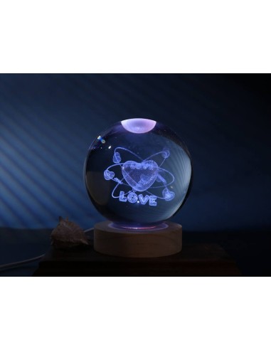 Lampada a Sfera di Cristallo GRANDE FOLLOW YOUR HEART Cuori