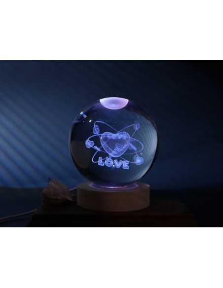 Lampada a Sfera di Cristallo GRANDE FOLLOW YOUR HEART Cuori