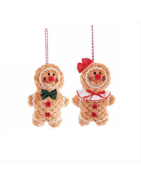 Decorazione natalizia 3D Omino di marzapane in peluche - 2 varianti - 