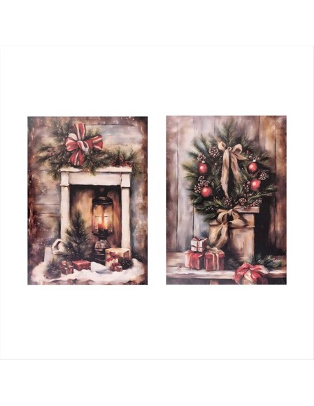 Tela Decorativa Natalizia 50x70cm – Caminetto o Corona Natalizia