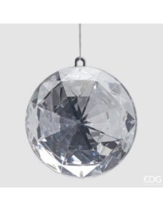 EDG Decorazione 3D Gemma Diamante Argento D12,5cm Acrilico Natalizio