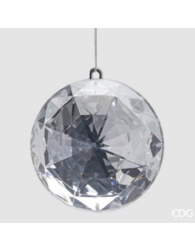 EDG Decorazione 3D Gemma Diamante Argento D12,5cm Acrilico Natalizio