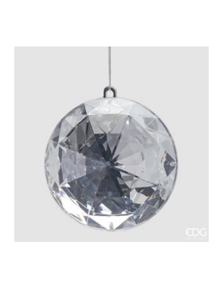 EDG Decorazione 3D Gemma Diamante Argento D12,5cm Acrilico Natalizio