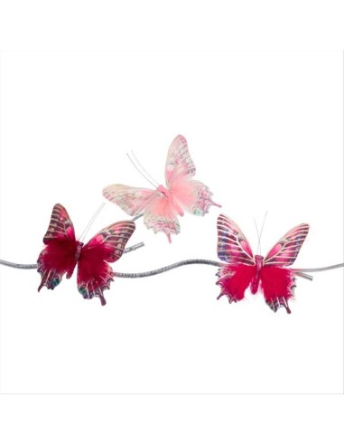 Farfalla con Piume e Clip H12cm – Decorazione Natalizia 3 Colori 🦋✨