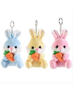 Portachiavi Coniglietto con Carota in Peluche 🥕 3 colori 