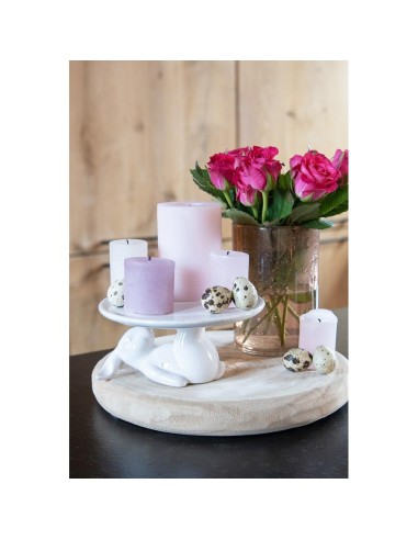 Alzata in porcellana bianca con Coniglietto | Diamante Rosa