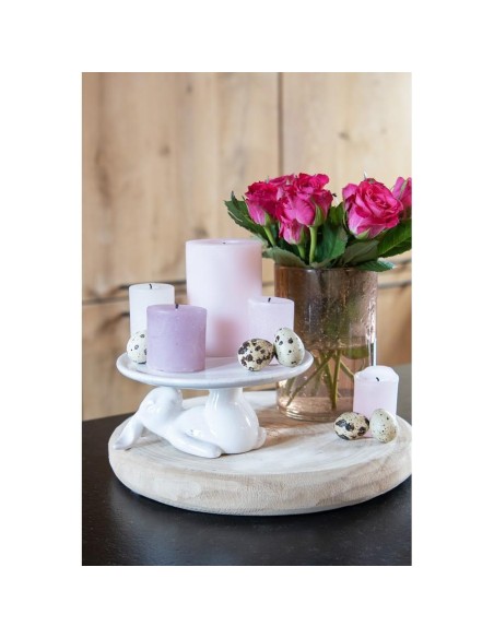 Alzata in porcellana bianca con Coniglietto | Diamante Rosa