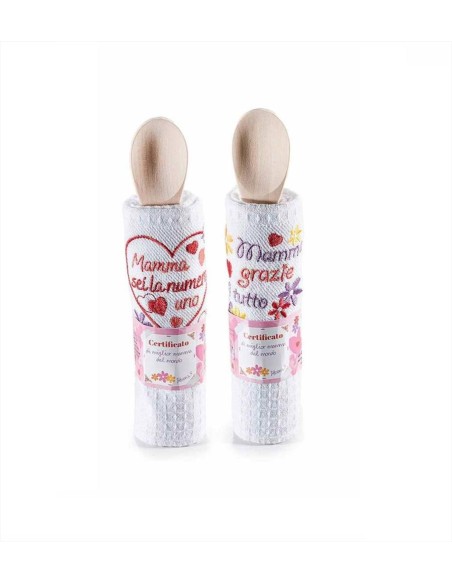 Set Asciugamano e Mestolo Mamma con Dedica