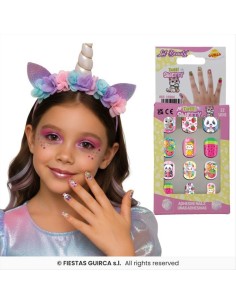 Kit 12 Unghie Finte Kawaii - 4 Fantasie (1pz) | Diamante Rosa