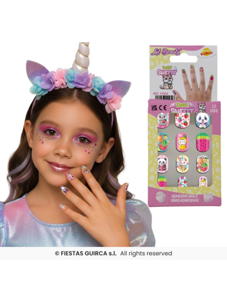 Kit 12 Unghie Finte Kawaii - 4 Fantasie (1pz) | Diamante Rosa