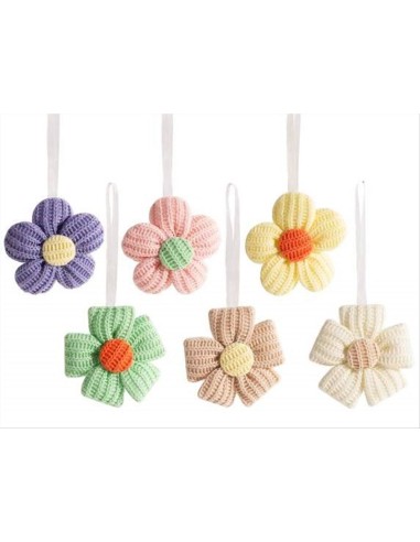Fiore all'Uncinetto da Appendere 7,5 cm 6 Colori Decorativi