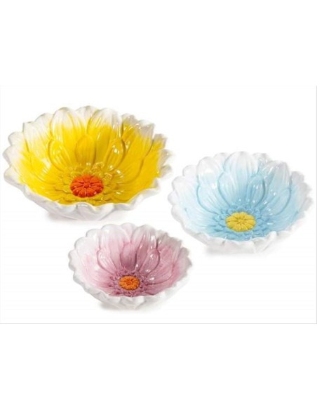Ciotola a forma di fiore a rilievo - 3 colori e formati (1pz)