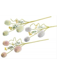 Ramo Decorativo con Uova Pasquali e Fiorellini 47 cm