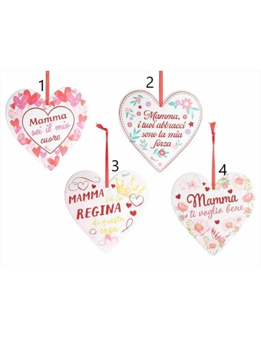 Targhetta Cuore Mamma in Ceramica con Dedica