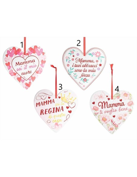 Targhetta Cuore Mamma in Ceramica con Dedica