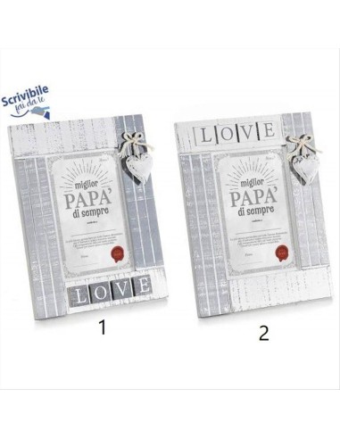 Portafoto Dedica Papà in Legno 16x21 cm Festa del Papà