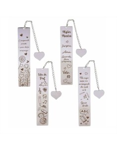 Segnalibro in Metallo Dedica Maestra Insegnante con Catenella