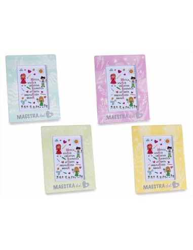 Portafoto Dedica Maestra in Legno 17x19 cm Idea Regalo