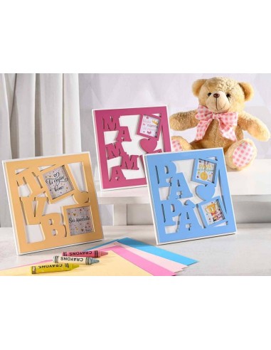 Portafoto con Dediche Intagliate 20x20 cm Mamma Papà TVB