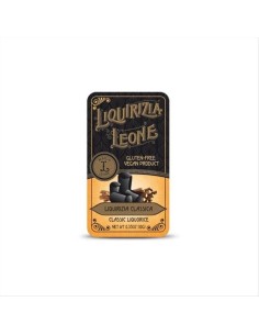 Tronchetti di Liquirizia senza zucchero Pastiglie Leone - Lattina 10g
