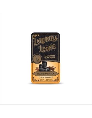 Tronchetti di Liquirizia senza zucchero Pastiglie Leone - Lattina 10g