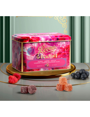 Gelatine di Frutta Cubifrutta Leone 200g - Latta Mista ai 3 Gusti 🍑🍋