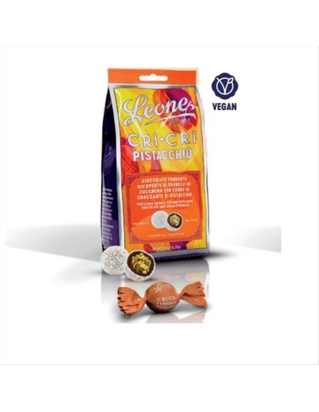 Sacchetto Cri Cri Fondente al Pistacchio Leone 150g - Croccante Elegan