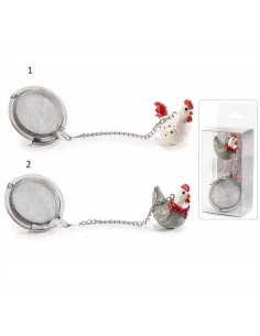 Infusore in acciaio con gallina - 2 varianti (1pz)