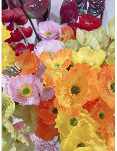 Papavero artificiale h 59cm | Diamante Rosa