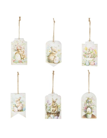 Decorazione con Coniglietti e Uova Pasquali in metallo 6 varianti (1pz