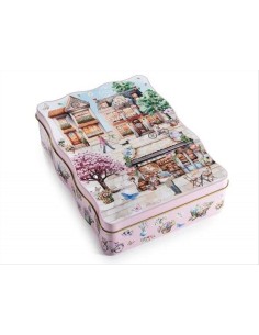 Scatola in latta Paesaggio Primaverile 13X18X5cm