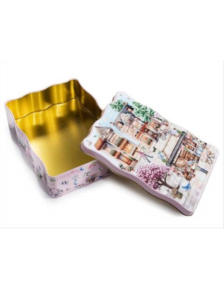 Scatola in latta Paesaggio Primaverile 13X18X5cm