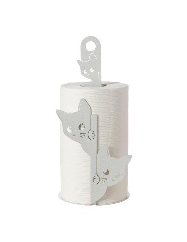 Porta Rotolo SILVESTRO h33 cm – Con Gatto Decorativo in Ferro Made in 