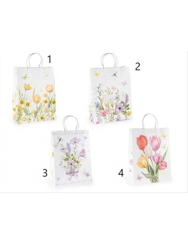 Busta grande 25,5x12,5x33cm Fiori bouquet - 4 fantasie (1pz)