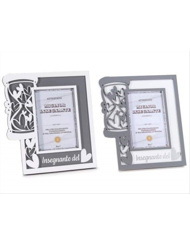 Portafoto Dedica Maestra in Legno 17x19 cm Idea Regalo